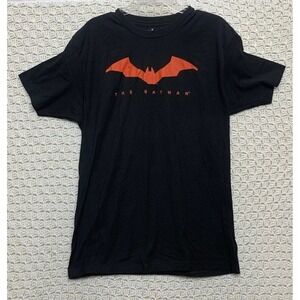 The Batman Movie T Shirt/ Men's L‎ Black 100% Cotton DC Comics Red Logo